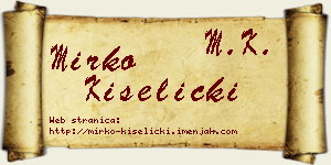 Mirko Kiselički vizit kartica